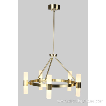 10 LED ALTURAS GOLD Steel Glass Light Chandelier